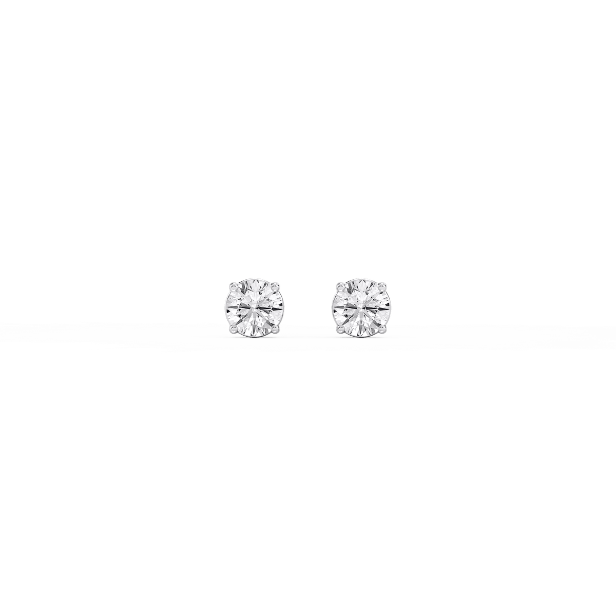 Round Lab Grown Diamond Classic Four Prong Stud Earrings