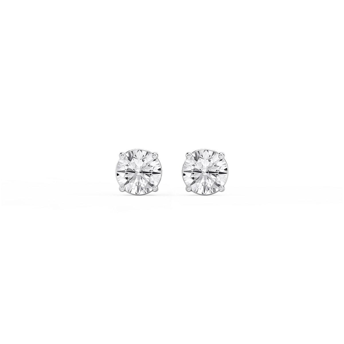 Round Lab Grown Diamond Classic Four Prong Stud Earrings
