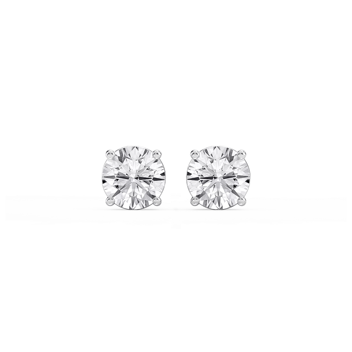 Round Lab Grown Diamond Classic Four Prong Stud Earrings