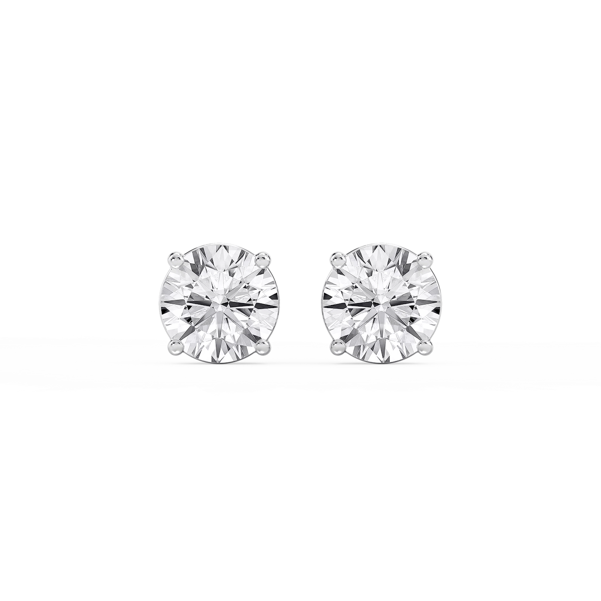 Round Lab Grown Diamond Classic Four Prong Stud Earrings