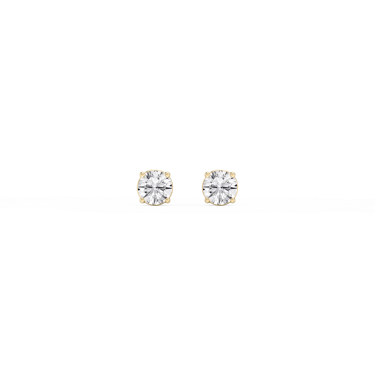 Round Lab Grown Diamond Classic Four Prong Stud Earrings