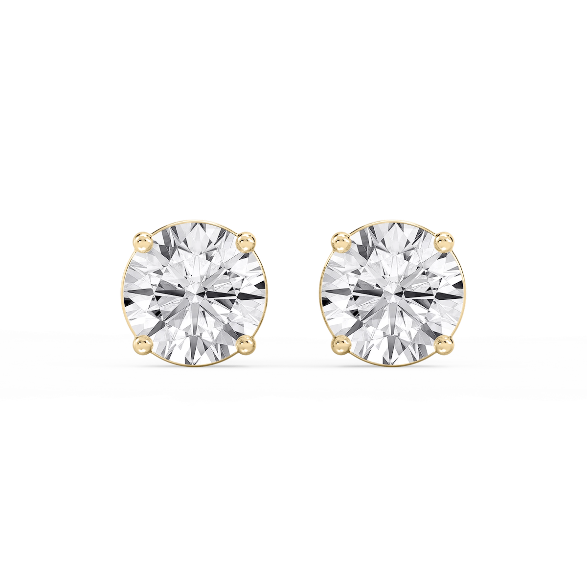 Round Lab Grown Diamond Classic Four Prong Stud Earrings