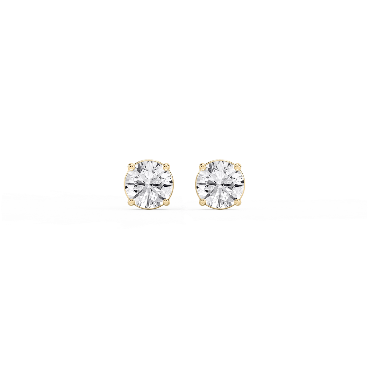 Round Lab Grown Diamond Classic Four Prong Stud Earrings