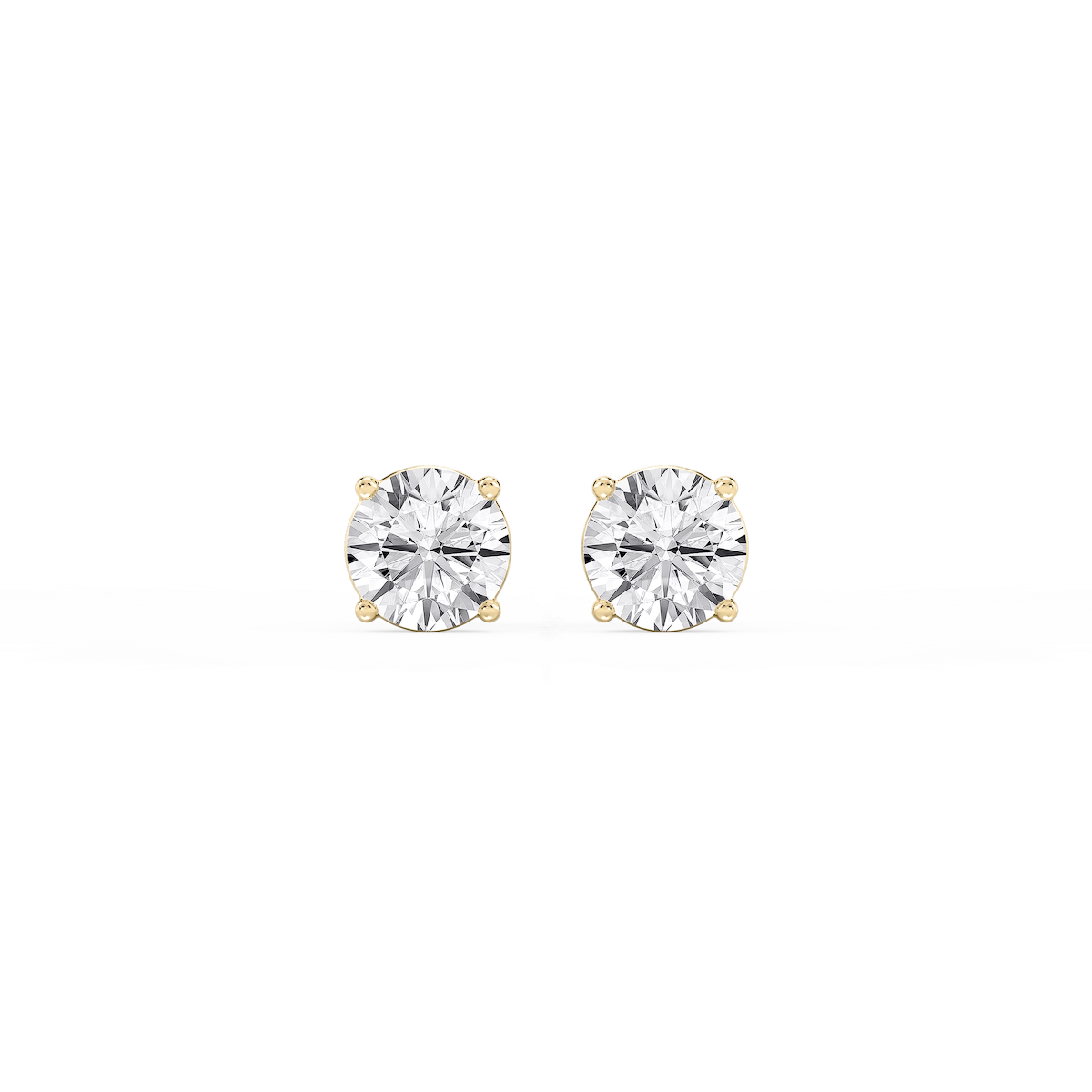 Round Lab Grown Diamond Classic Four Prong Stud Earrings