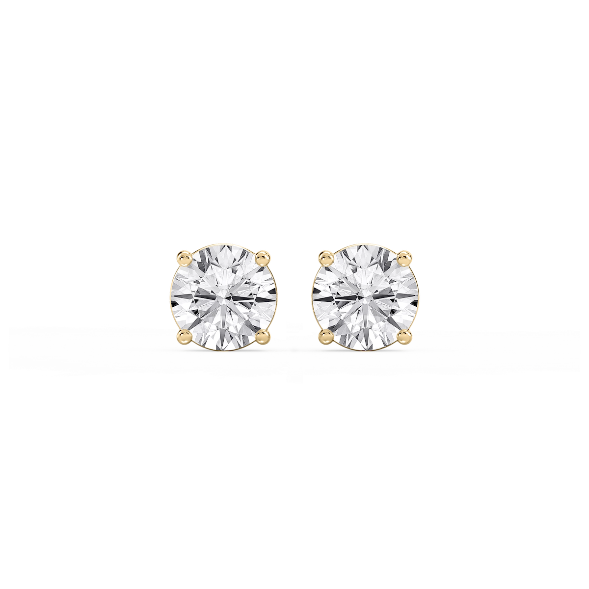 Round Lab Grown Diamond Classic Four Prong Stud Earrings