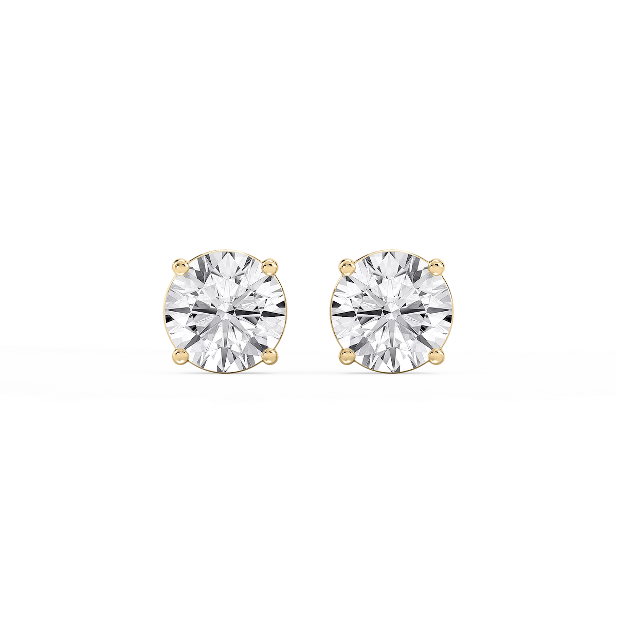 Round Lab Grown Diamond Classic Four Prong Stud Earrings