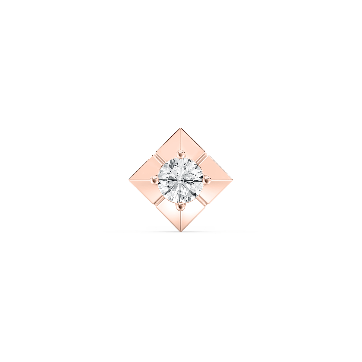 Round Lab Grown Diamond Four Prong Single Stud Earring