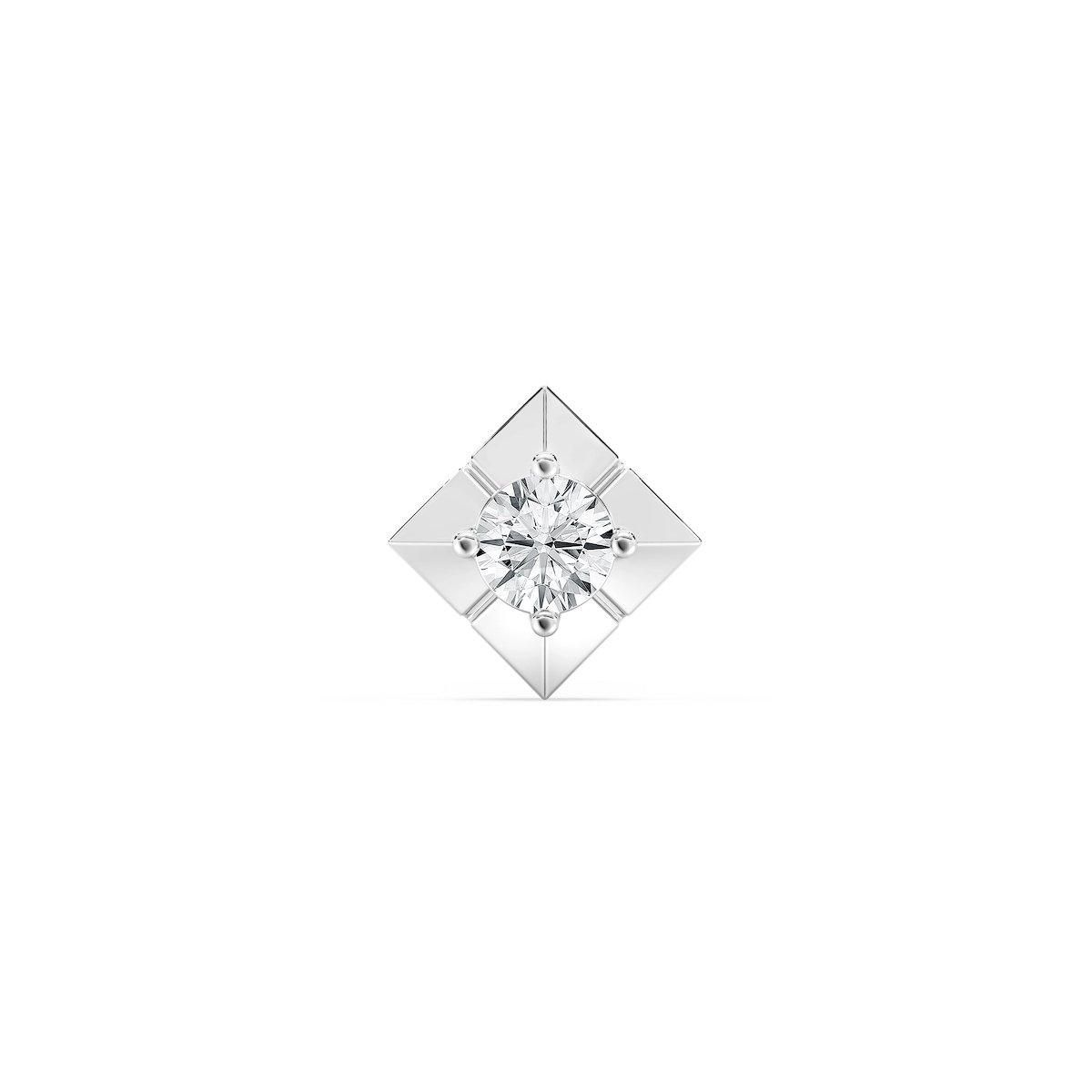 Round Lab Grown Diamond Four Prong Single Stud Earring