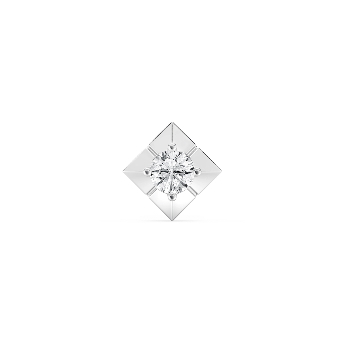 Round Lab Grown Diamond Four Prong Single Stud Earring