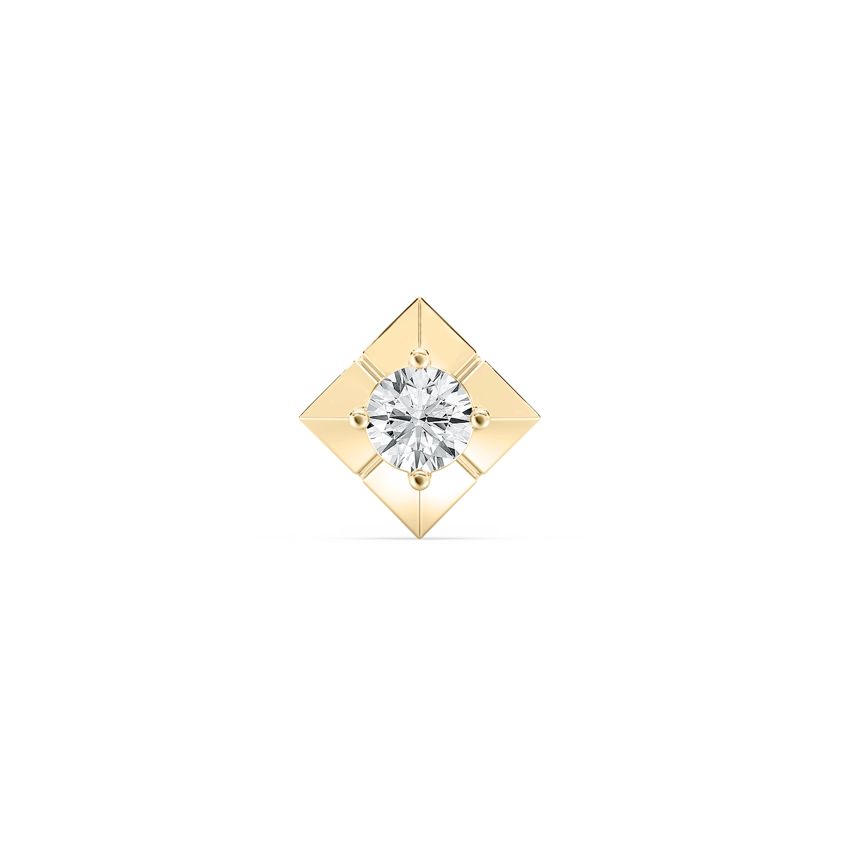 Round Lab Grown Diamond Four Prong Single Stud Earring