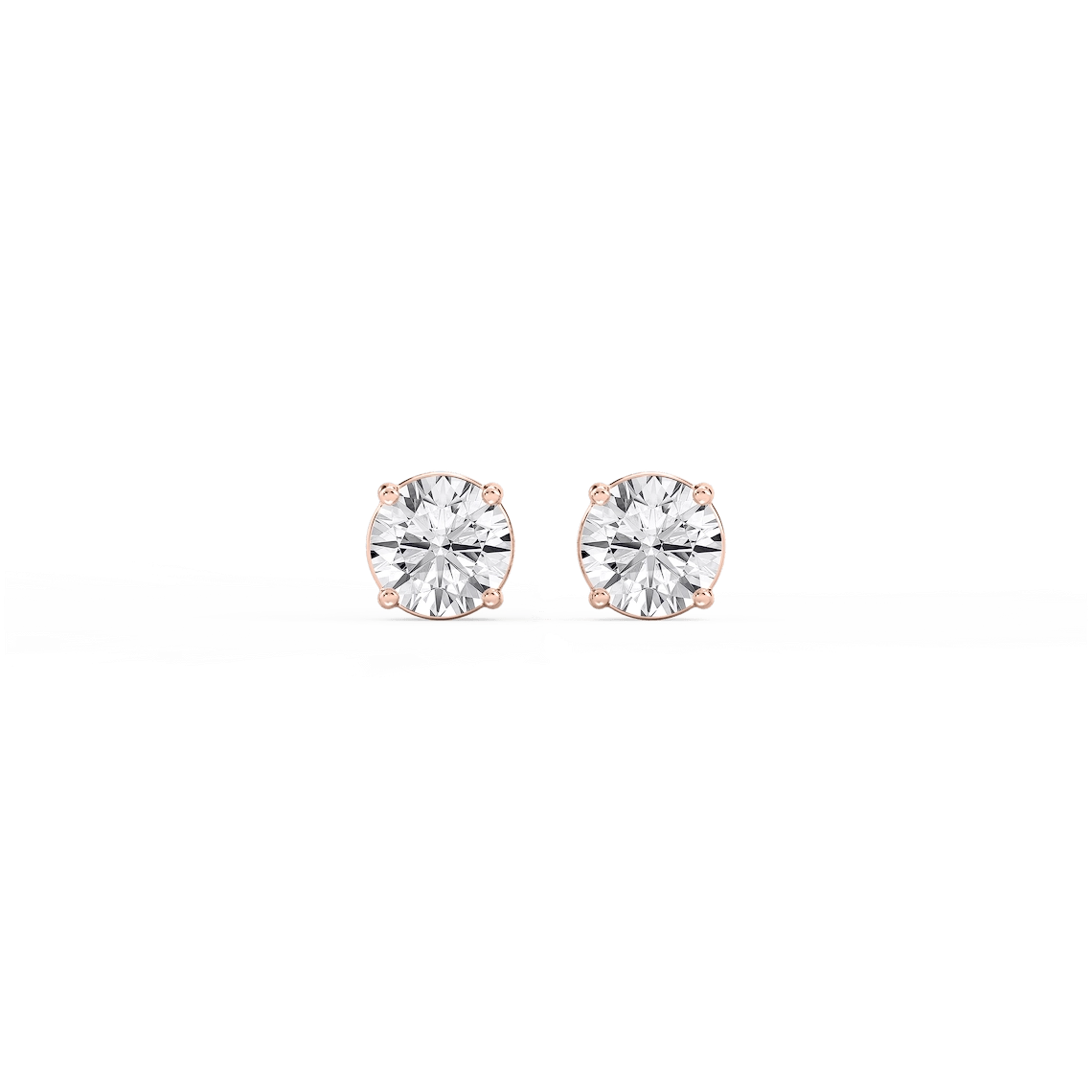 Round Lab Grown Diamond Classic Four Prong Stud Earrings