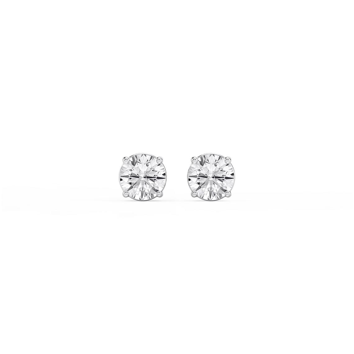 Round Lab Grown Diamond Classic Four Prong Stud Earrings