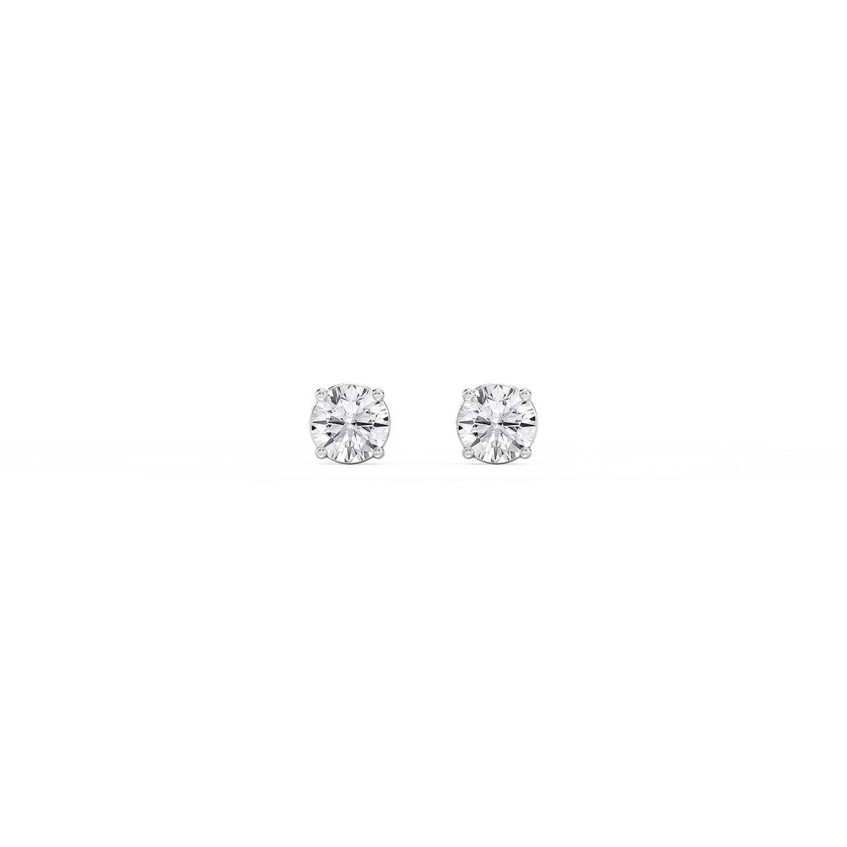 Round Lab Grown Diamond Classic Four Prong Stud Earrings