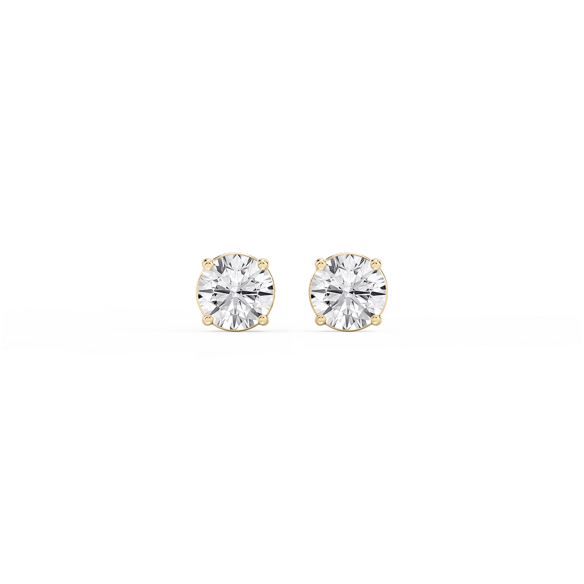 Round Lab Grown Diamond Classic Four Prong Stud Earrings