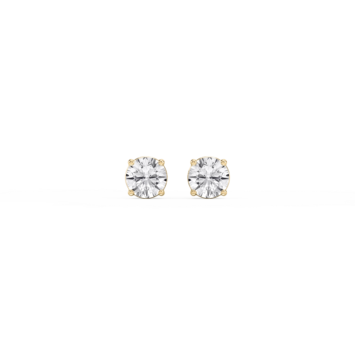 Round Lab Grown Diamond Classic Four Prong Stud Earrings