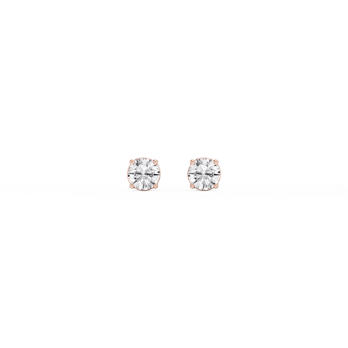 Round Lab Grown Diamond Classic Four Prong Threaded Back Stud Earrings