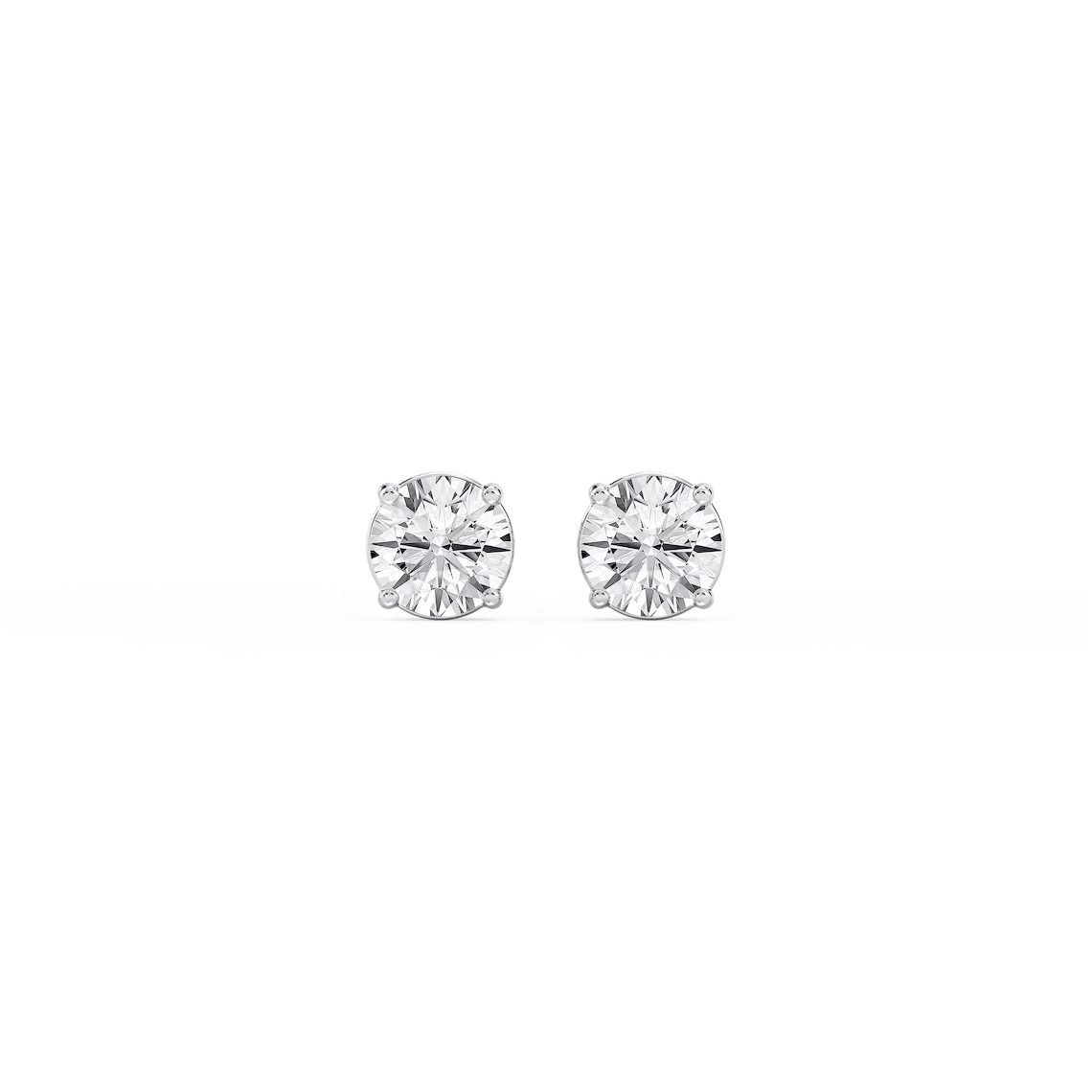 Round Lab Grown Diamond Classic Four Prong Threaded Back Stud Earrings