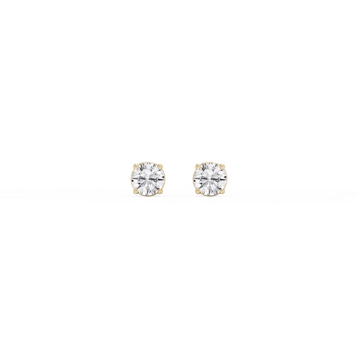 Round Lab Grown Diamond Classic Four Prong Threaded Back Stud Earrings