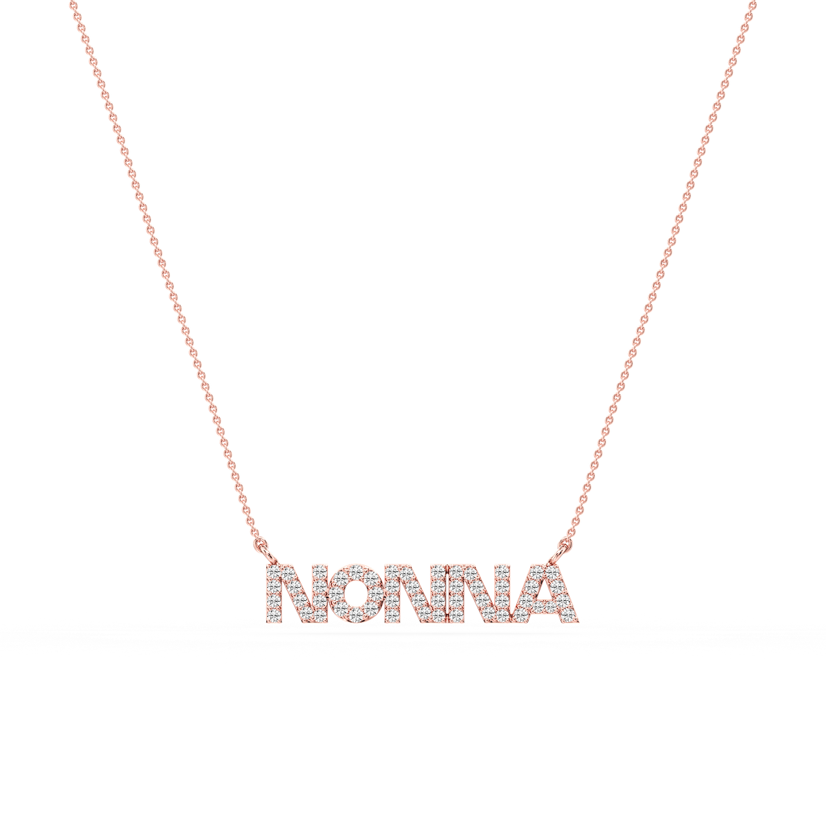 Round Lab Grown Diamond Mom Cursive Letter Pendant - 16 to 18 Inches