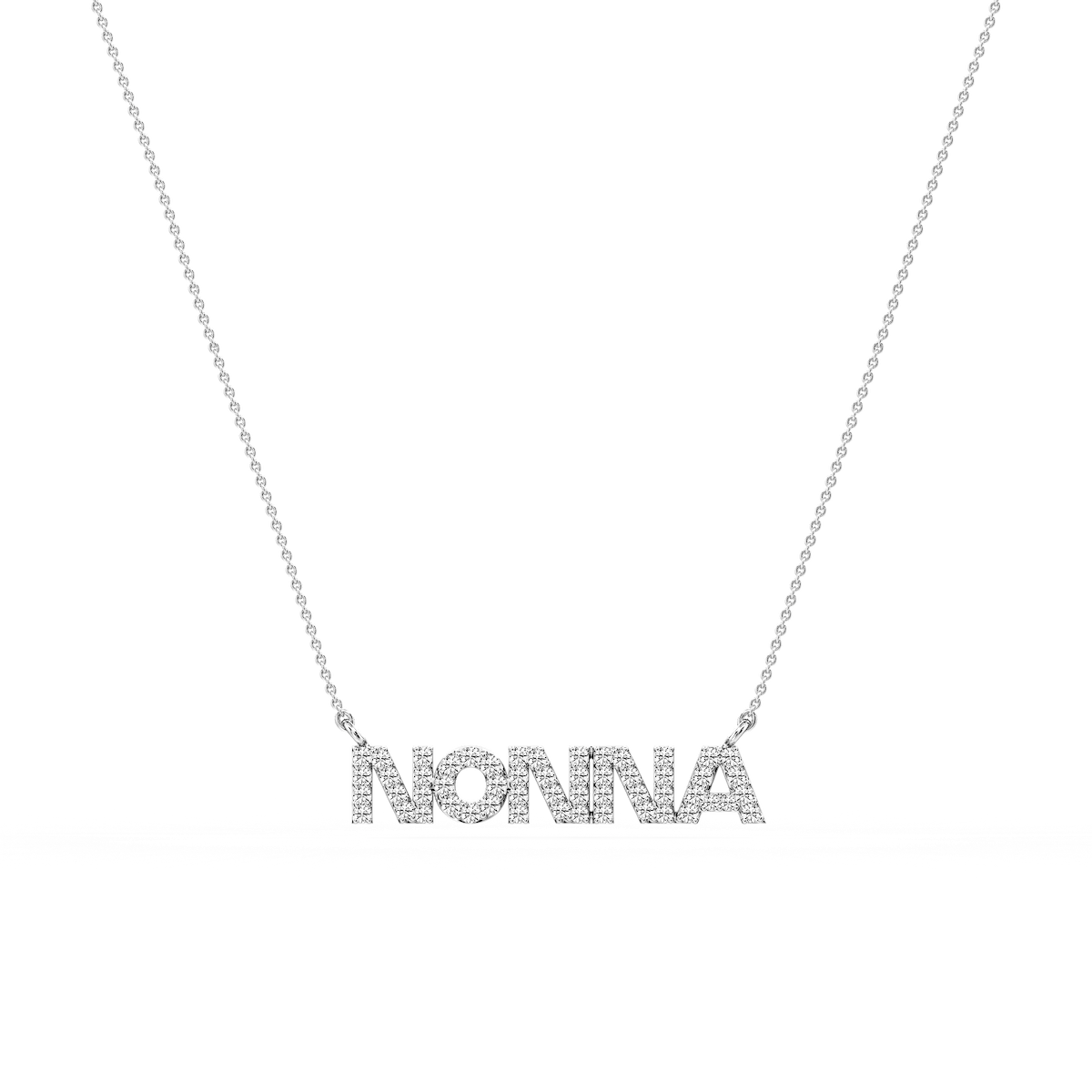 Round Lab Grown Diamond Mom Cursive Letter Pendant - 16 to 18 Inches