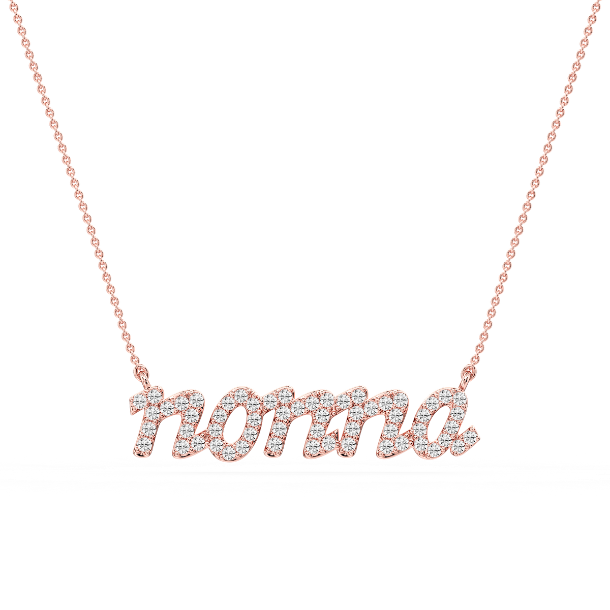 Round Lab Grown Diamond Nonna Cursive Letter Pendant - 16 to 18 Inches