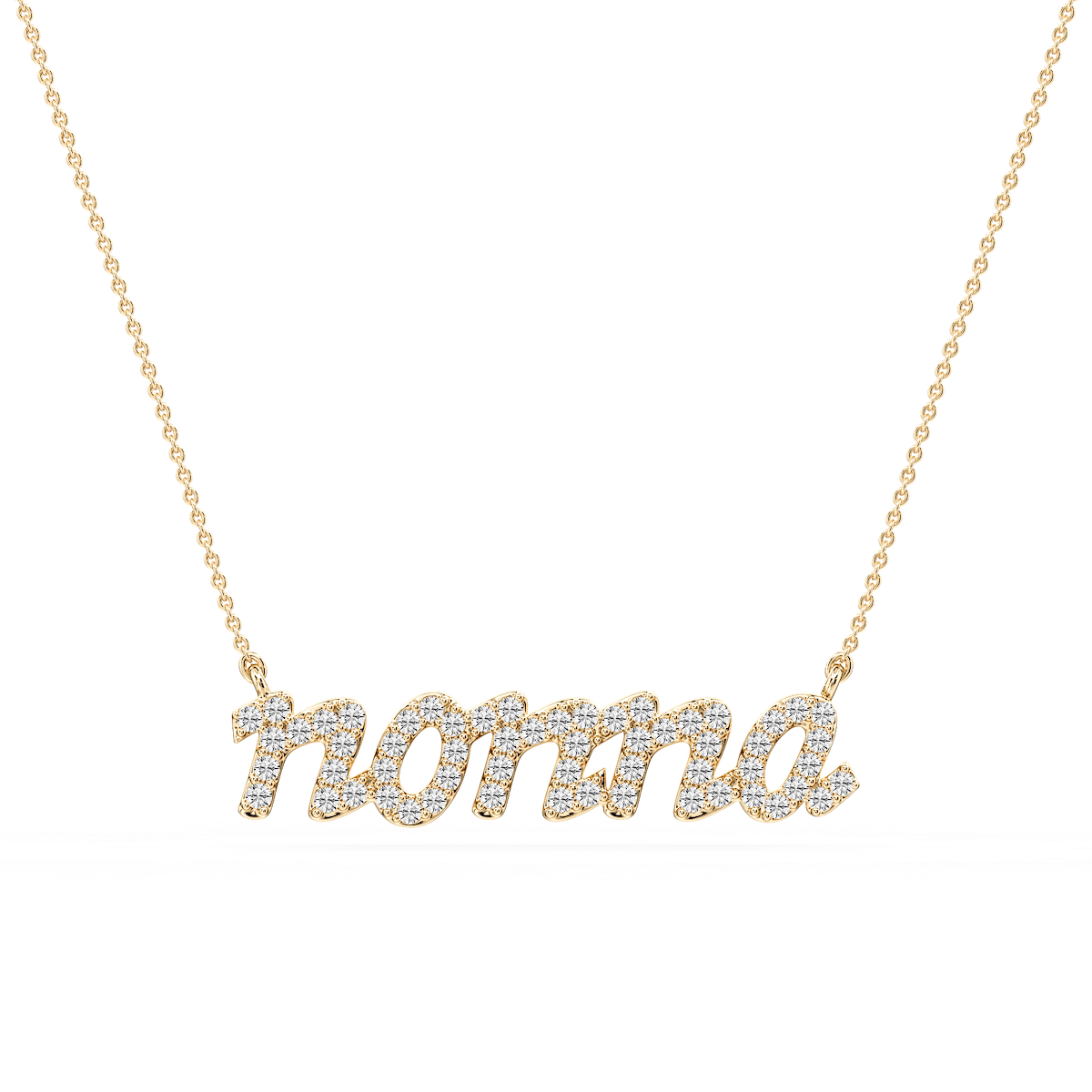 Round Lab Grown Diamond Nonna Cursive Letter Pendant - 16 to 18 Inches