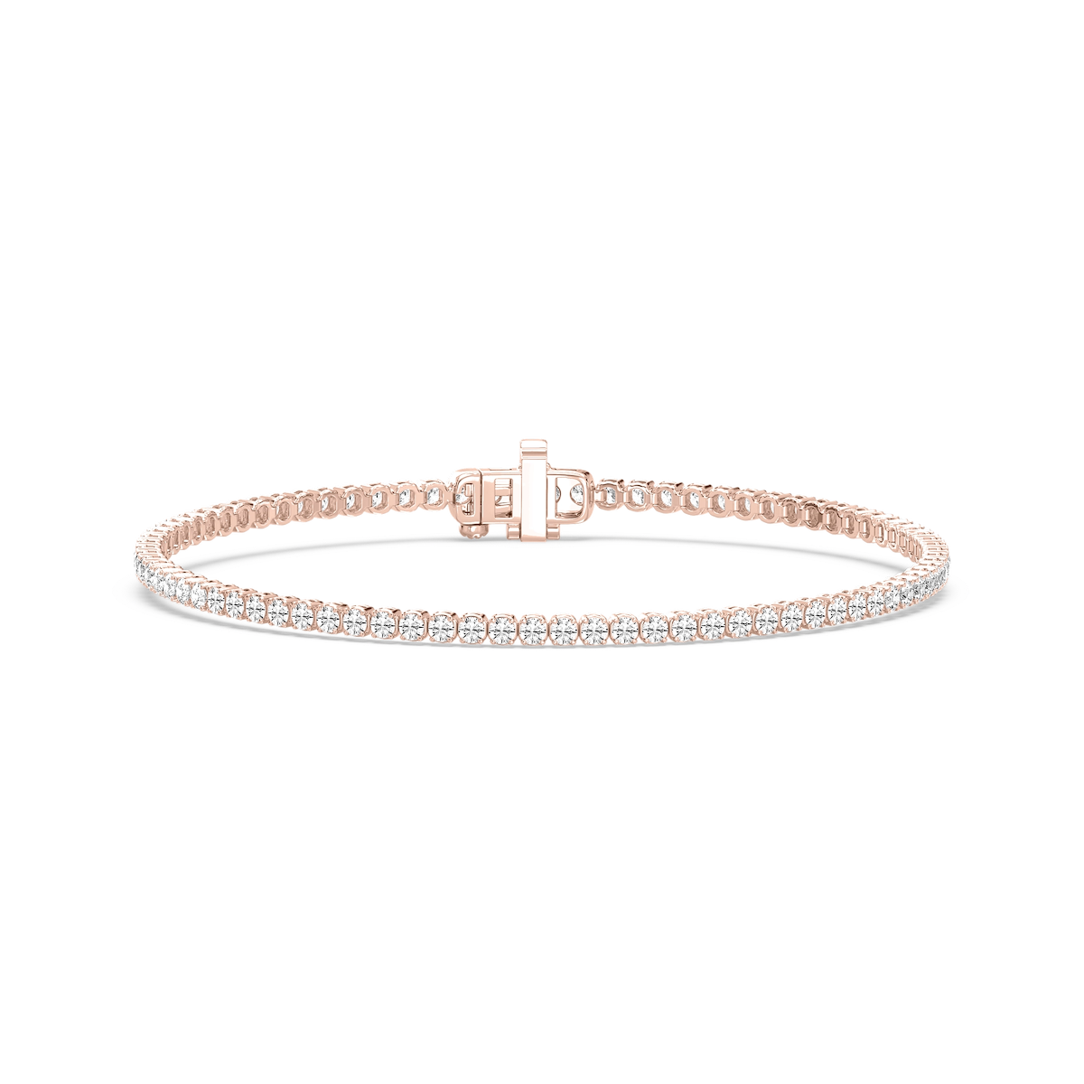 Round Lab Grown Diamond Petite Classic Rounded Four Prong Tennis Bracelet - 7 Inches