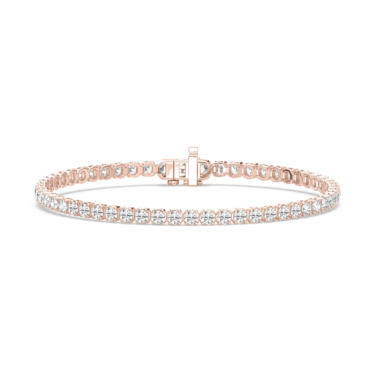 Round Lab Grown Diamond Petite Classic Rounded Four Prong Tennis Bracelet - 7 Inches