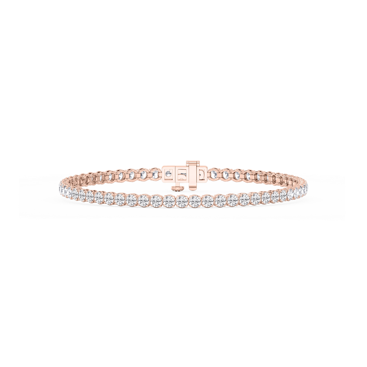 Round Lab Grown Diamond Petite Classic Rounded Four Prong Tennis Bracelet - 7 Inches