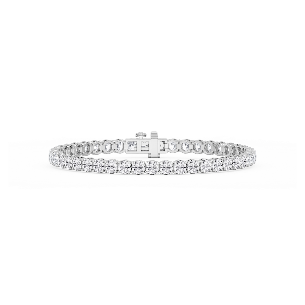Round Lab Grown Diamond Petite Classic Rounded Four Prong Tennis Bracelet - 7 Inches