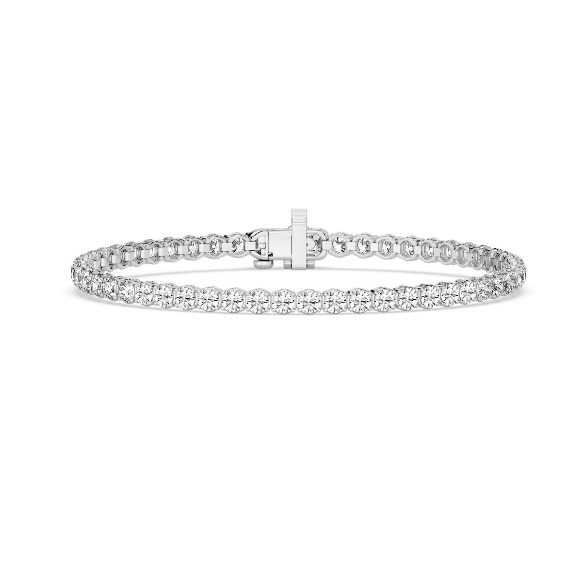Round Lab Grown Diamond Petite Classic Rounded Four Prong Tennis Bracelet - 7 Inches