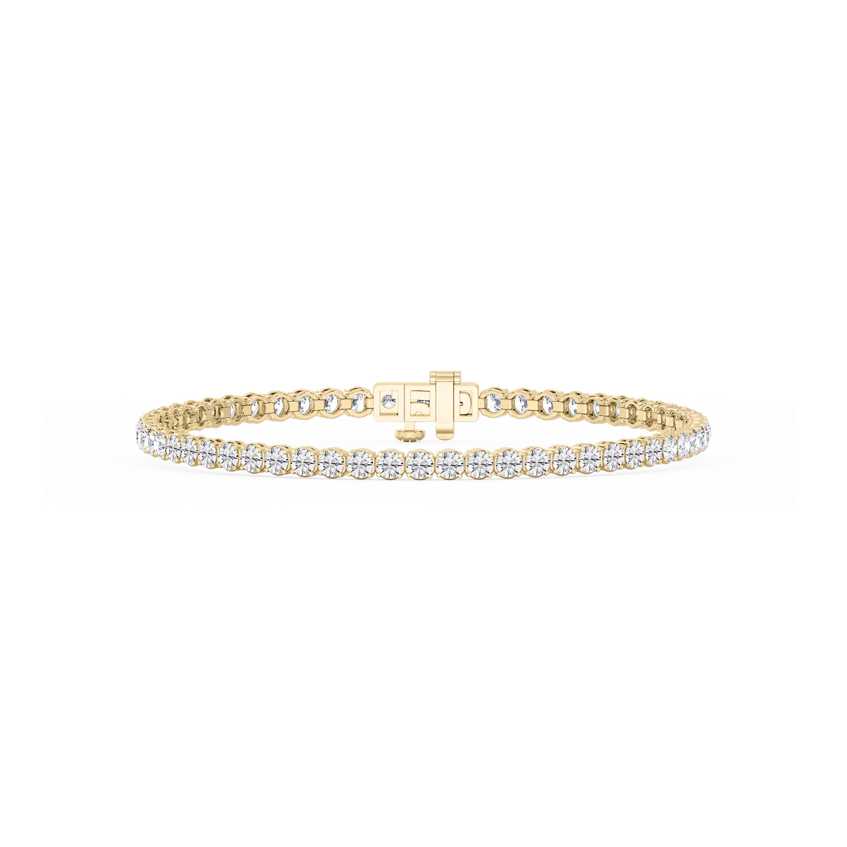Round Lab Grown Diamond Petite Classic Rounded Four Prong Tennis Bracelet - 7 Inches