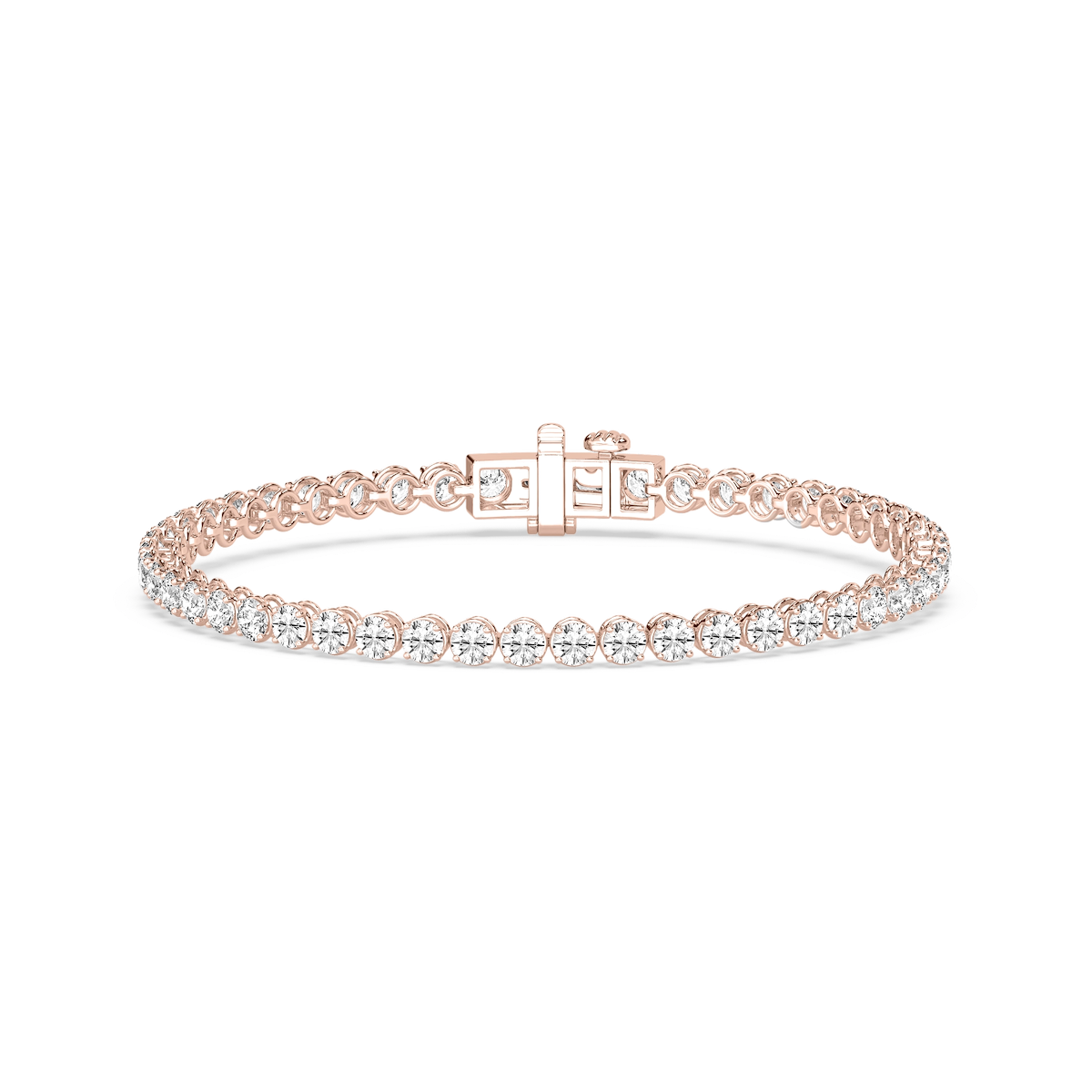 Round Lab Grown Diamond Classic Rounded Four Prong Tennis Bracelet - 7 Inches