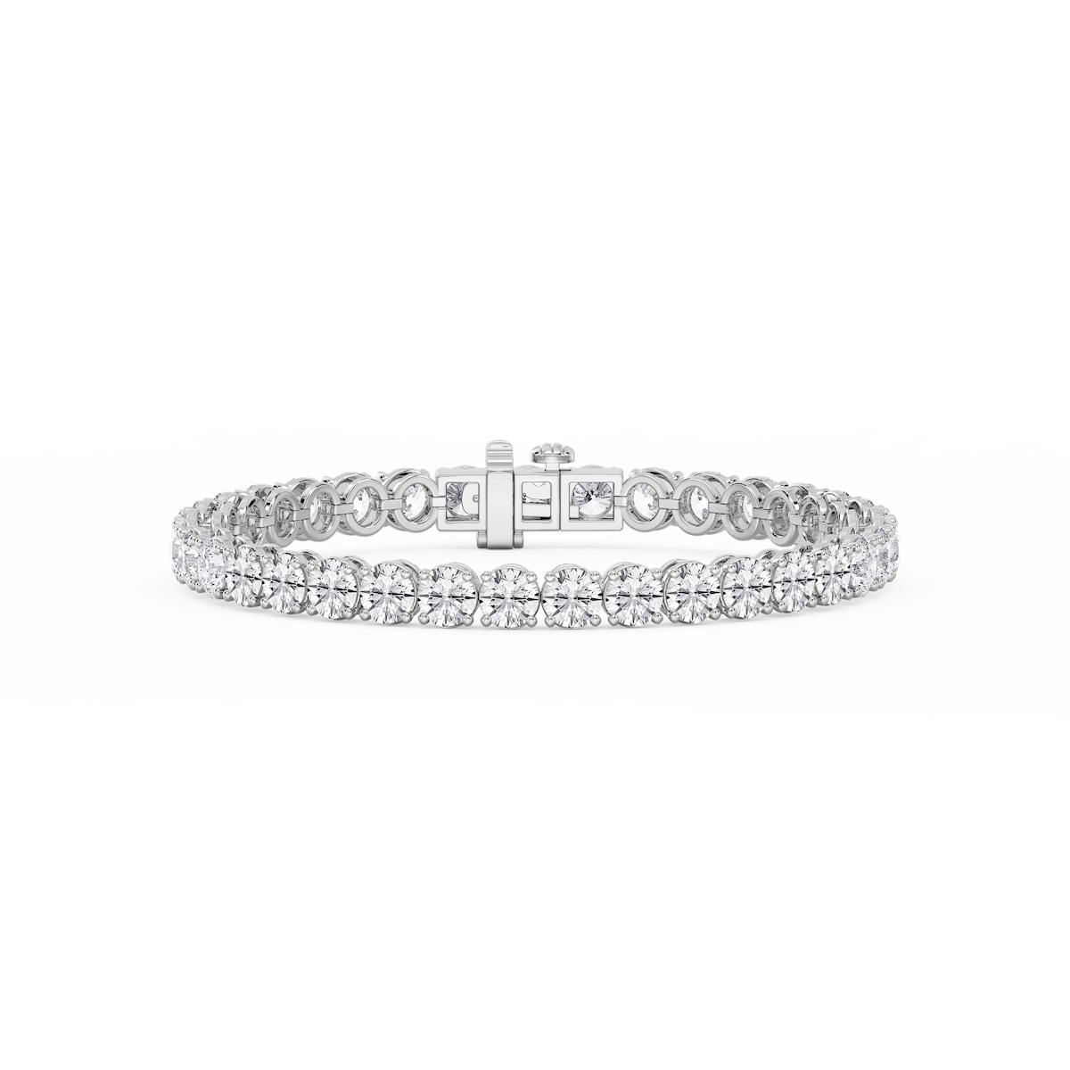 Round Lab Grown Diamond Classic Rounded Four Prong Tennis Bracelet - 7 Inches