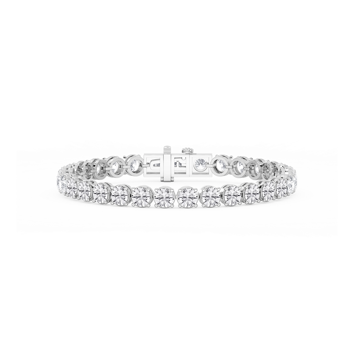 Round Lab Grown Diamond Classic Rounded Four Prong Tennis Bracelet - 7 Inches