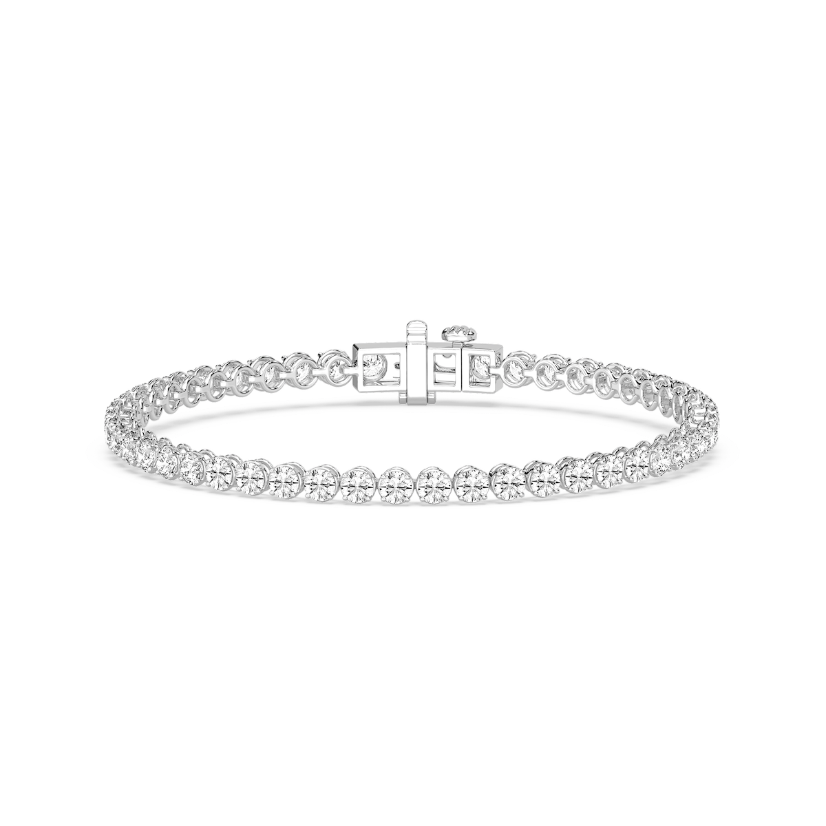 Round Lab Grown Diamond Classic Rounded Four Prong Tennis Bracelet - 7 Inches