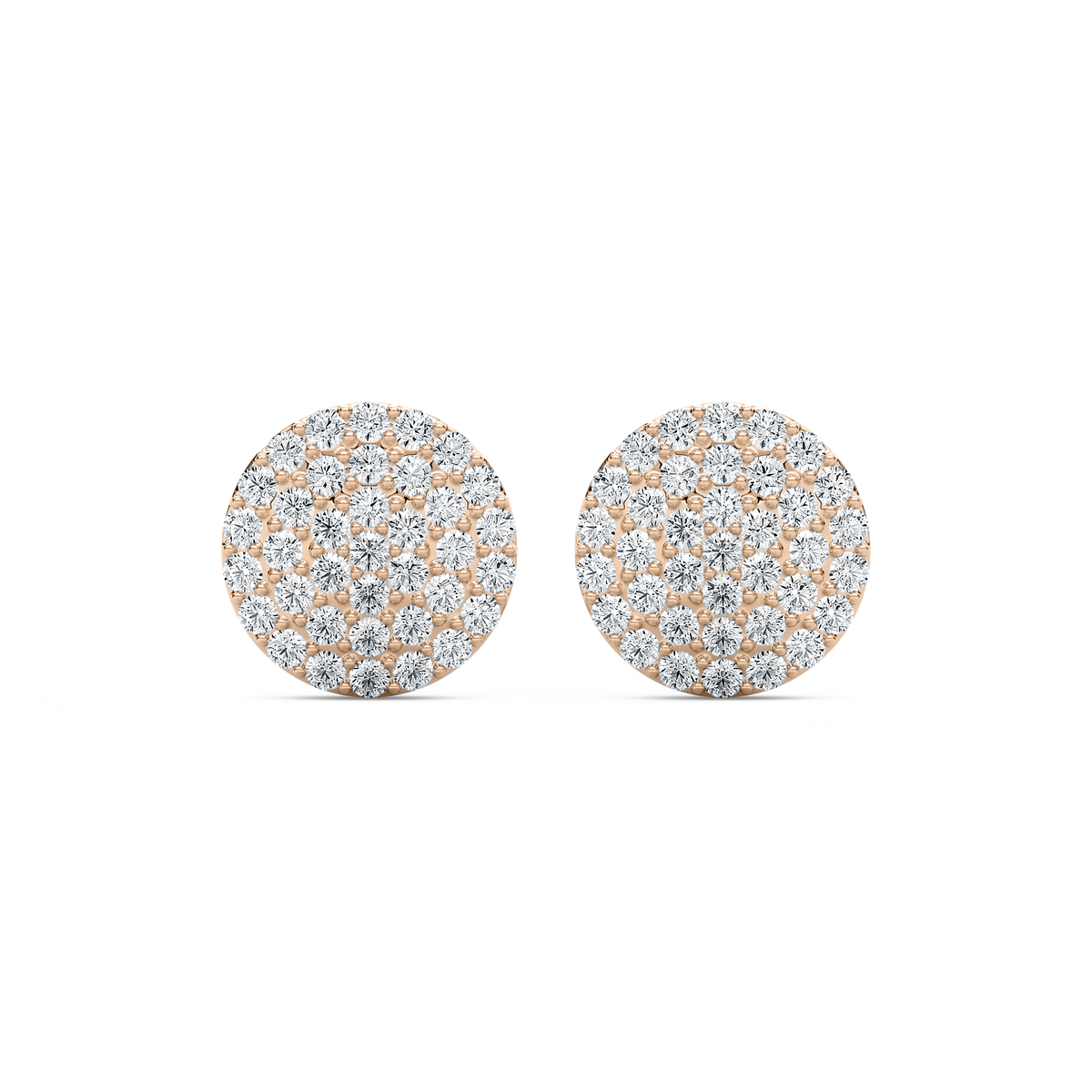 3/4 ctw Round Lab Grown Diamond Pave Dome Stud Earrings