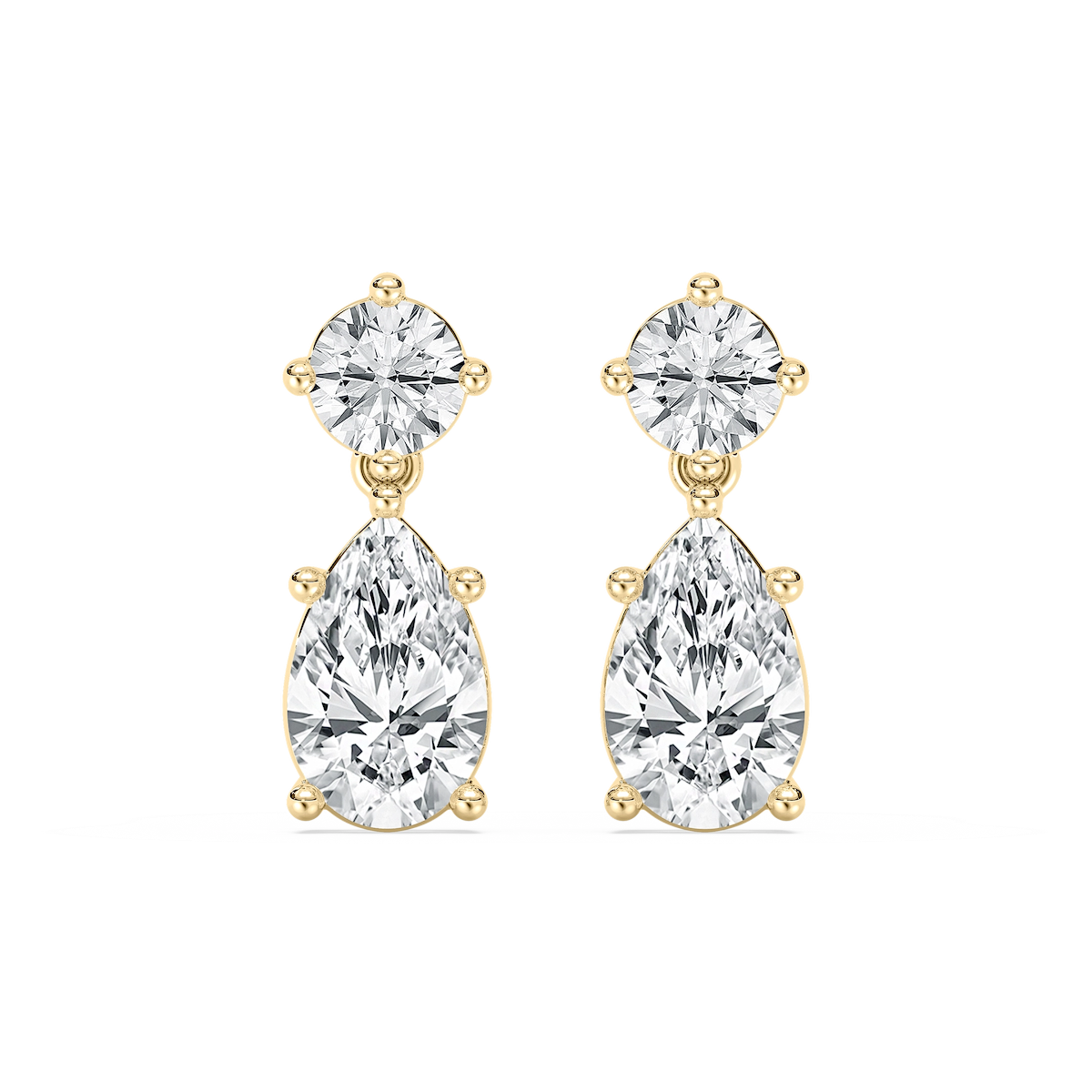 2 ⁵⁄₈ ctw Pear and Round Lab Grown Diamond Drop Earrings