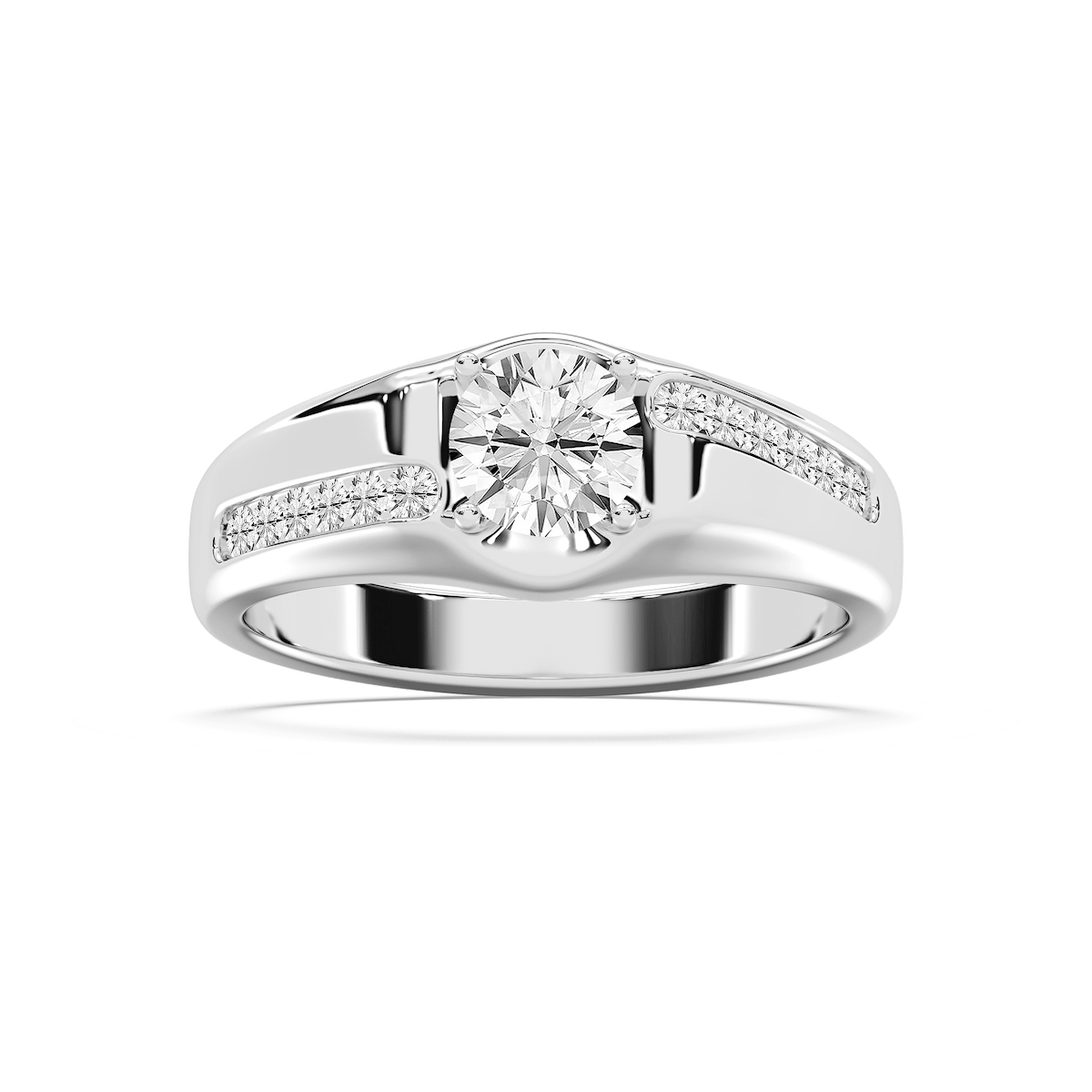 William 1 ⅓ ctw Round Lab Grown Diamond 7.42mm Bezel Mens Wedding Band