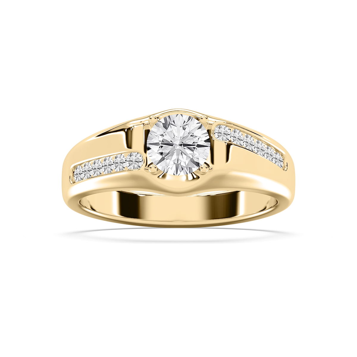 William 1 ⅓ ctw Round Lab Grown Diamond 7.42mm Bezel Mens Wedding Band