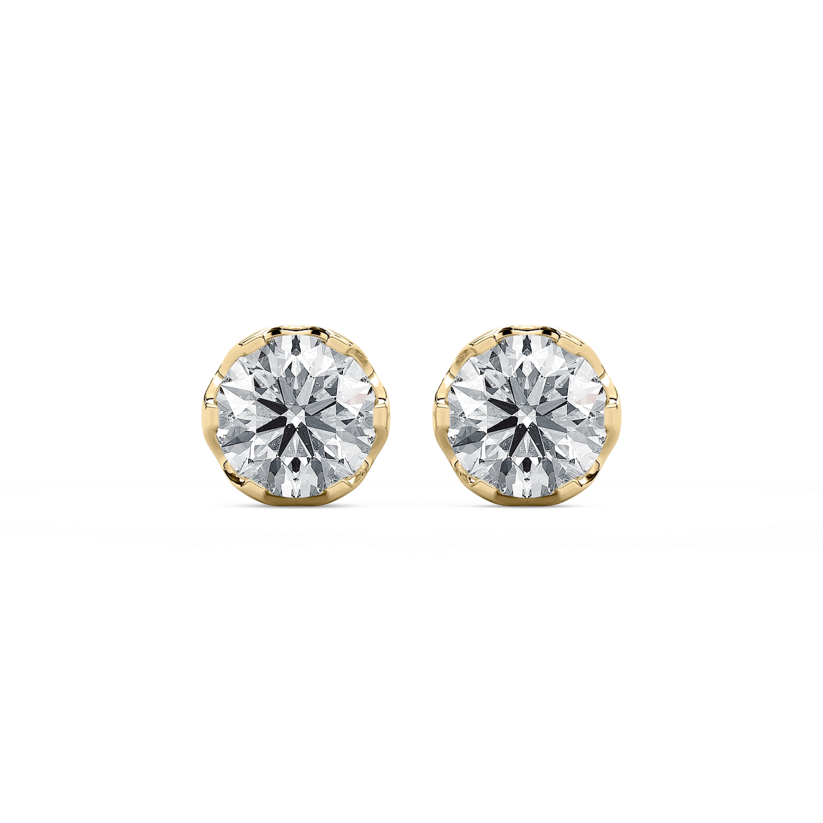 3 ctw Round Lab Grown Diamond Tulip Stud Earrings