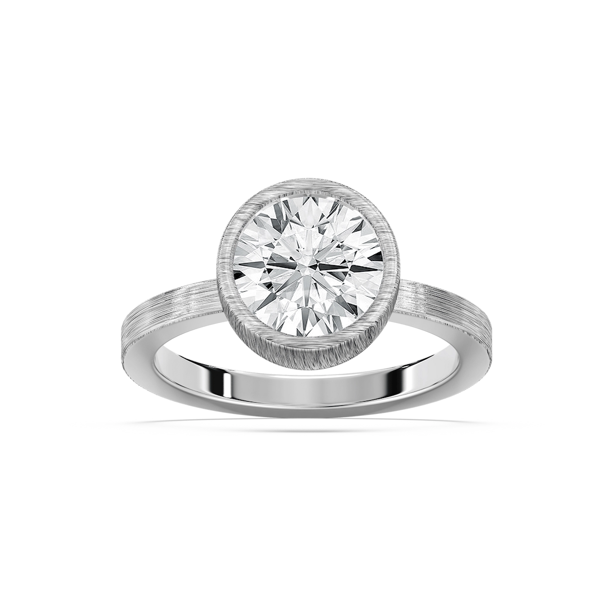 Rustic Satin Hammer Finish Petite Artisan Ring