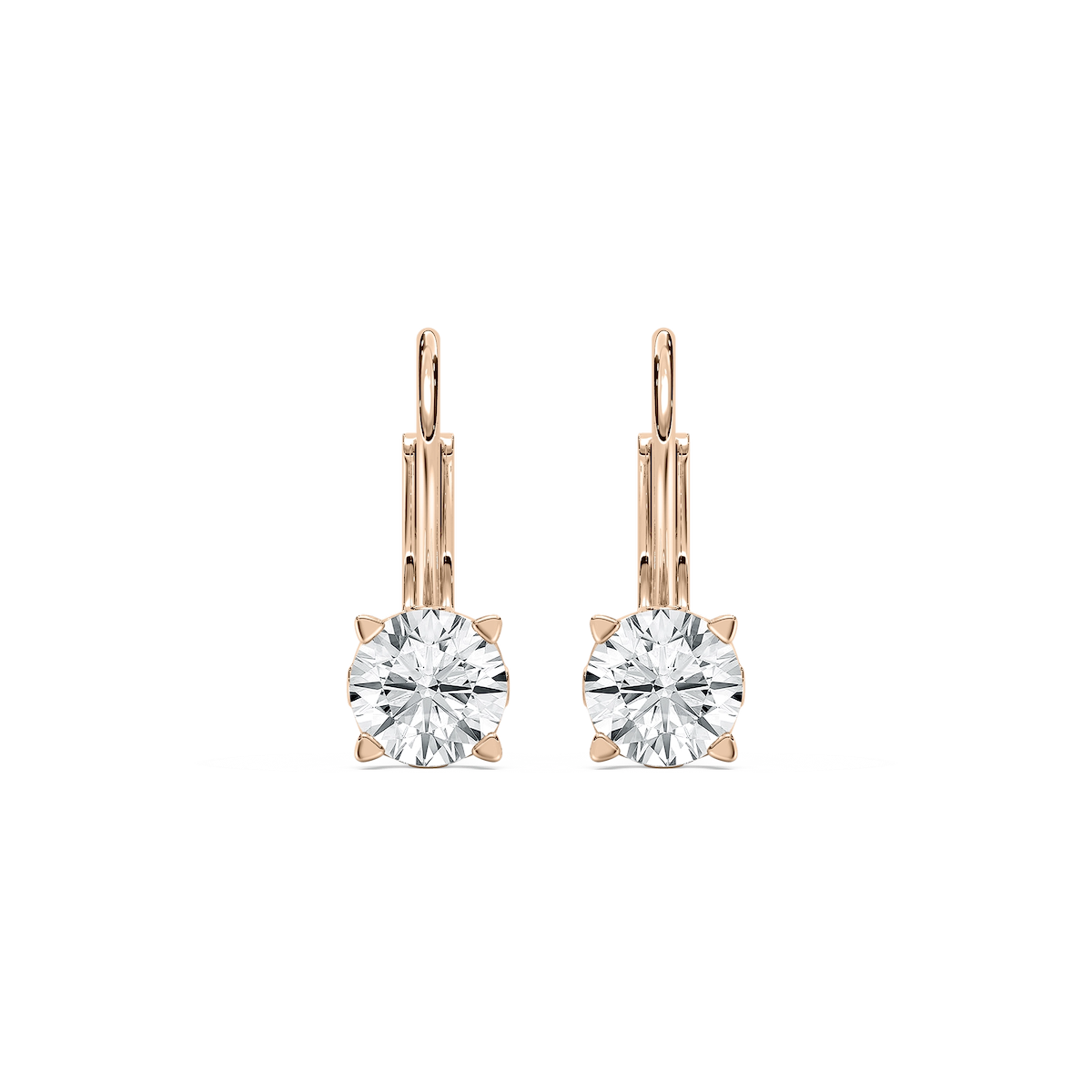 Round Lab Grown Diamond Filigree Scroll Leverback Drop Earrings