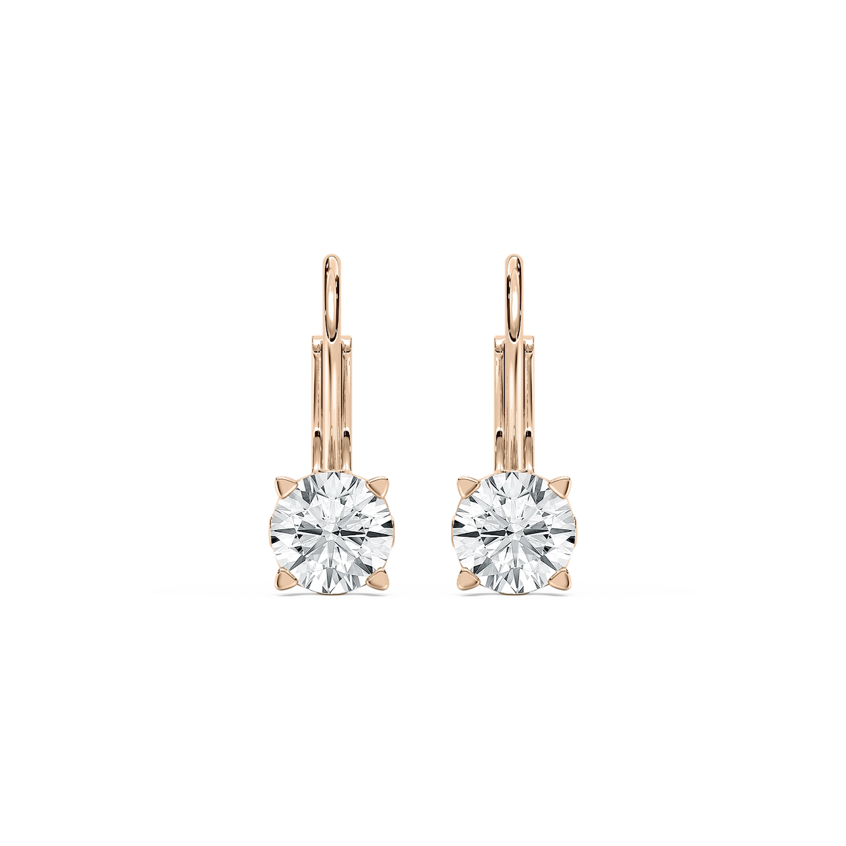 Round Lab Grown Diamond Filigree Scroll Leverback Drop Earrings