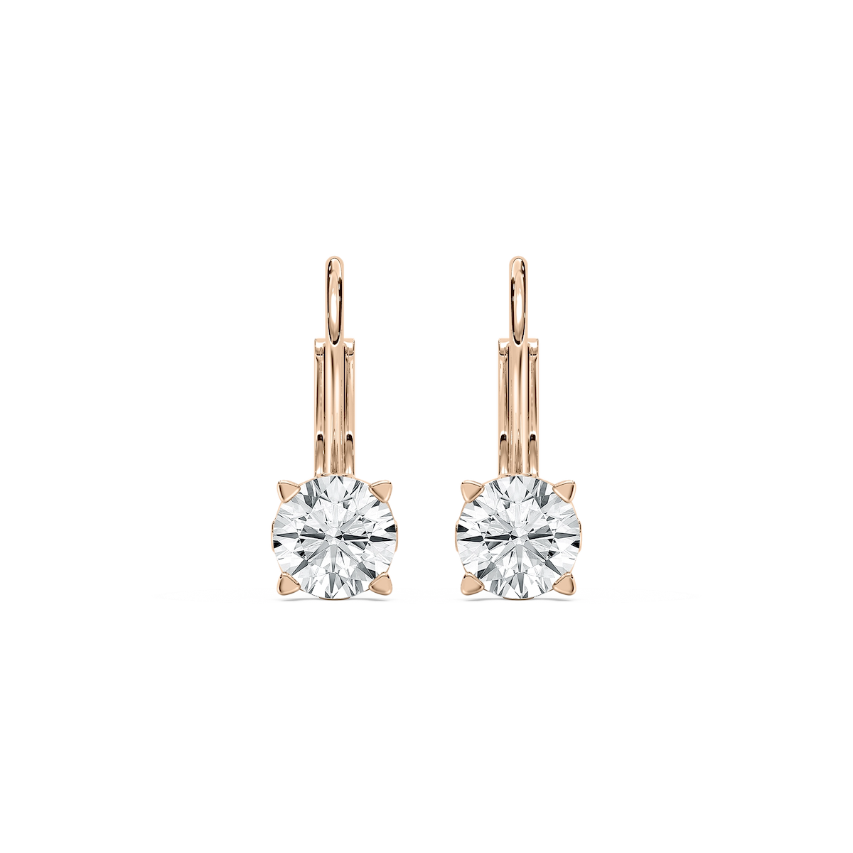 Round Lab Grown Diamond Filigree Scroll Leverback Drop Earrings