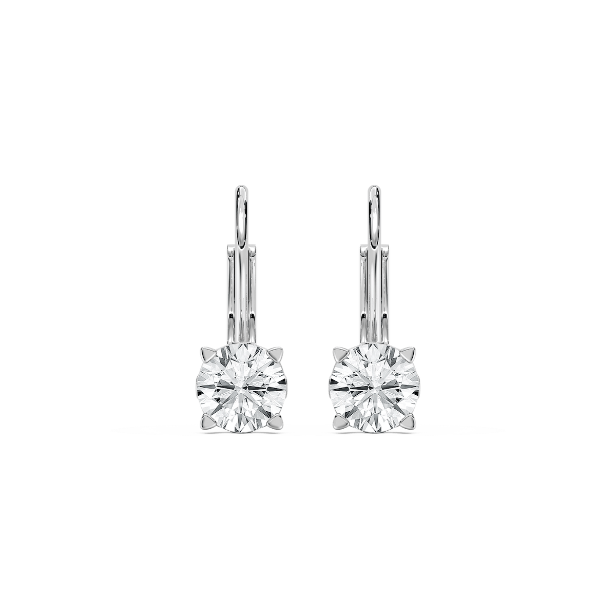 Round Lab Grown Diamond Filigree Scroll Leverback Drop Earrings
