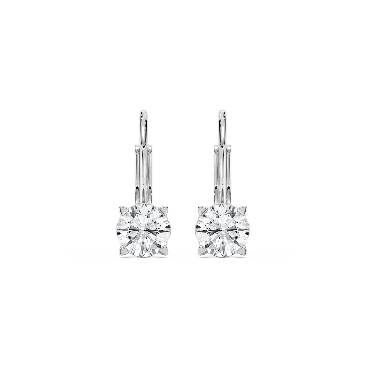 Round Lab Grown Diamond Filigree Scroll Leverback Drop Earrings