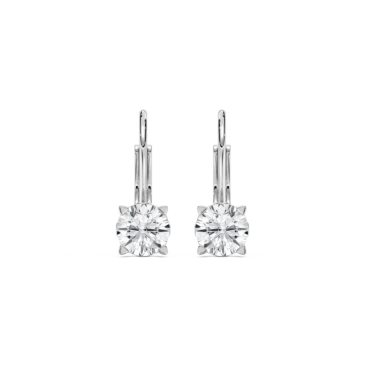 Round Lab Grown Diamond Filigree Scroll Leverback Drop Earrings
