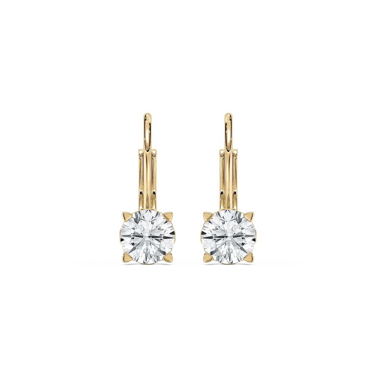 Round Lab Grown Diamond Filigree Scroll Leverback Drop Earrings