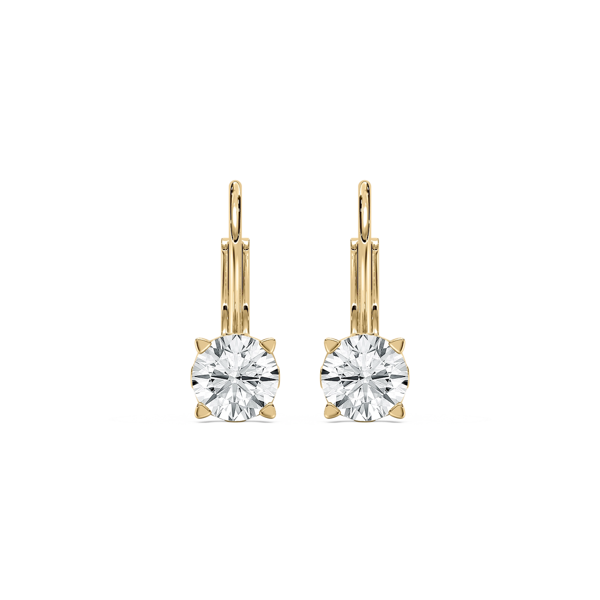 Round Lab Grown Diamond Filigree Scroll Leverback Drop Earrings